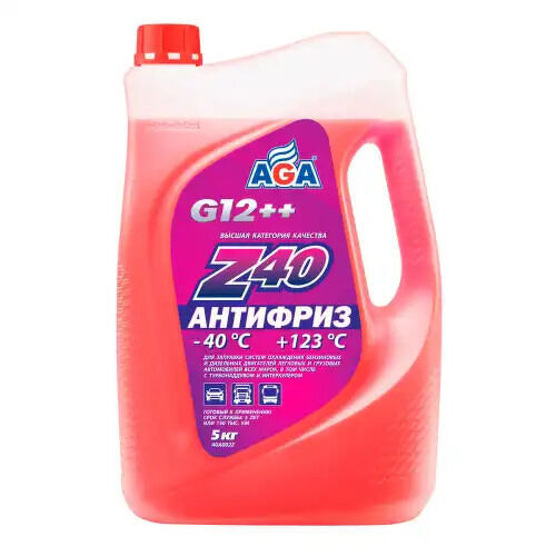 Антифриз 5KG готовый к применению, красный, -40С AGA, AGA002Z