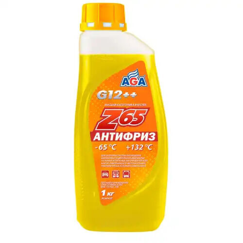 Антифриз 1KG готовый к применению, желтый, -65С AGA, AGA042Z