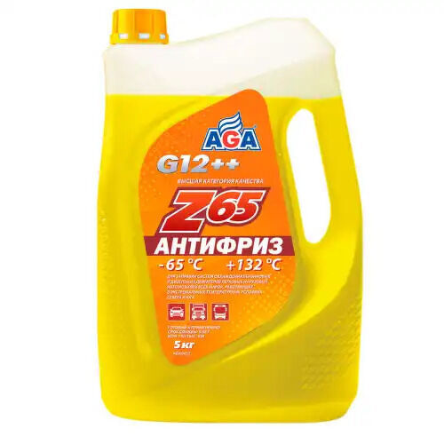 Антифриз 5KG готовый к применению, желтый, -65С AGA, AGA043Z