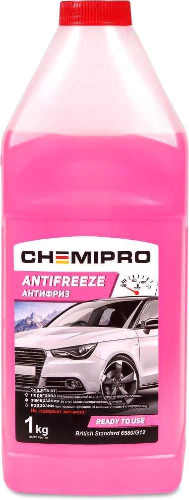 Жидкость охлаждающая Chemipro G12 готовый 1kg красный, 0.9л CHEMIPRO, CH005