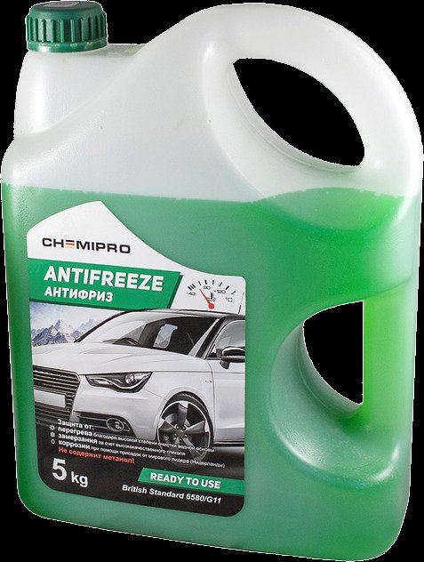 Жидкость охлаждающая G11 готовый 5kg зеленый, 4.2л CHEMIPRO, CH006