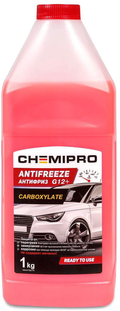 Жидкость охлаждающая G12+ готовый 1kg красный, 0.92л CHEMIPRO, CH047