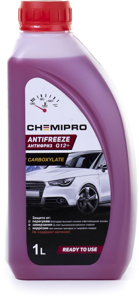 Жидкость охлаждающая Chemipro G12+ готовый 1л красный CHEMIPRO, CH083