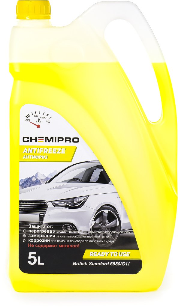 Жидкость охлаждающая Chemipro G11 готовый 5л желтый CHEMIPRO, CH094