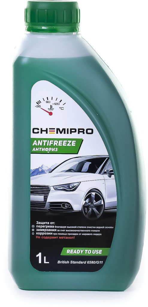 Жидкость охлаждающая Chemipro G11 готовый 1л зеленый CHEMIPRO, CH099