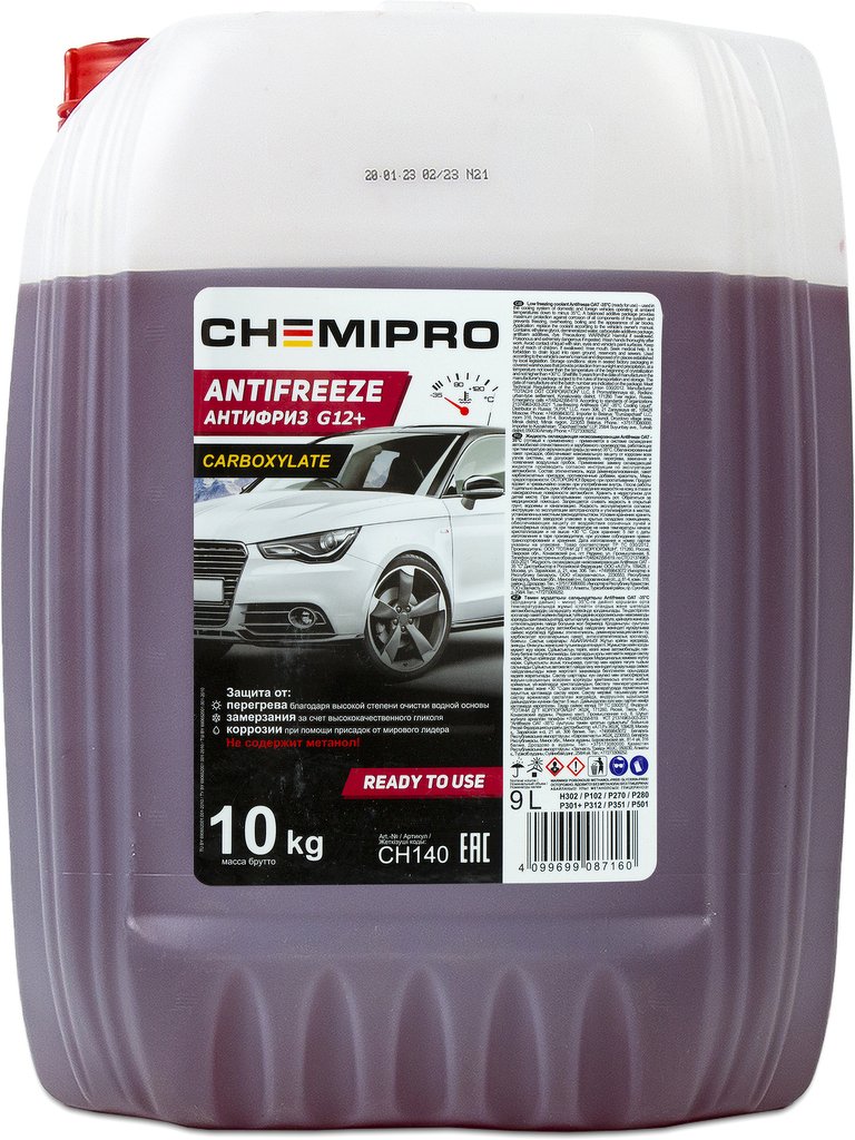 Жидкость охлаждающая Chemipro G12+ готовый 10kg красный CHEMIPRO, CH140