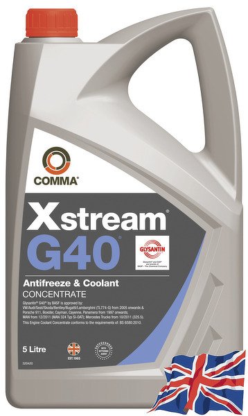 Антифриз.,концентратVW,Audi,MAN 324,MB 325.5,BS-6580-2010COMMA XSTREAM G40 AF CONC G12++ (5L) COMMA, XSG405L