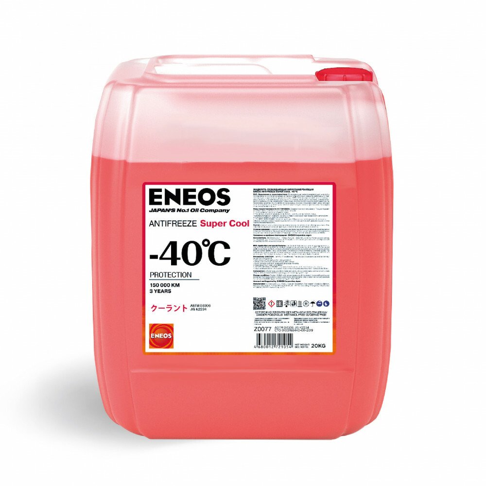 Антифриз, ENEOS Antifreeze Super Cool -40 C 20кг)18,5л) (red) ENEOS, Z0077