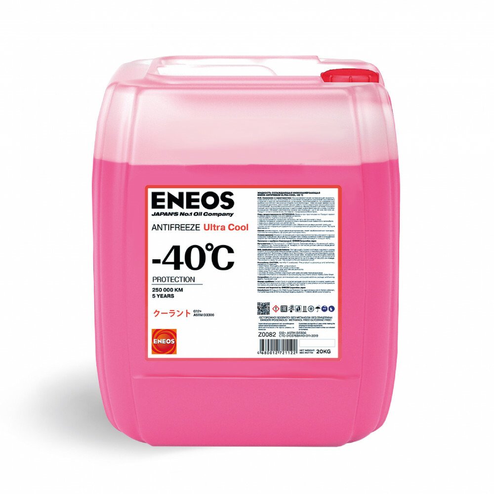 Антифриз, ENEOS Antifreeze Ultra Cool -40 C 20кг(18,5л) (pink) ENEOS, Z0082