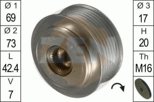 Ременный шкив генератора ERA, ZN5459
