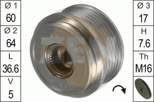 Ременный шкив генератора ERA, ZN5466