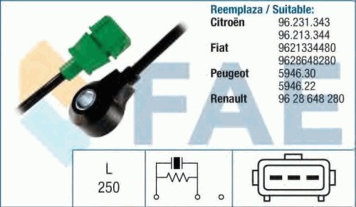 Датчик детонации FAE, 60102