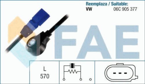 Датчик детонации FAE, 60129