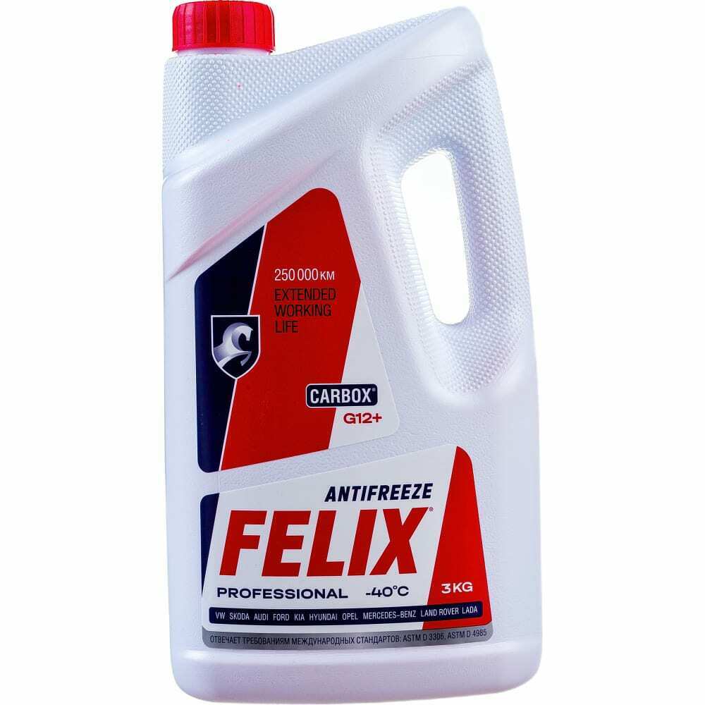 Антифриз красный 3kg (2,54 л) (готовый) felix carbox  g12+ до -40 с FELIX, 430206326