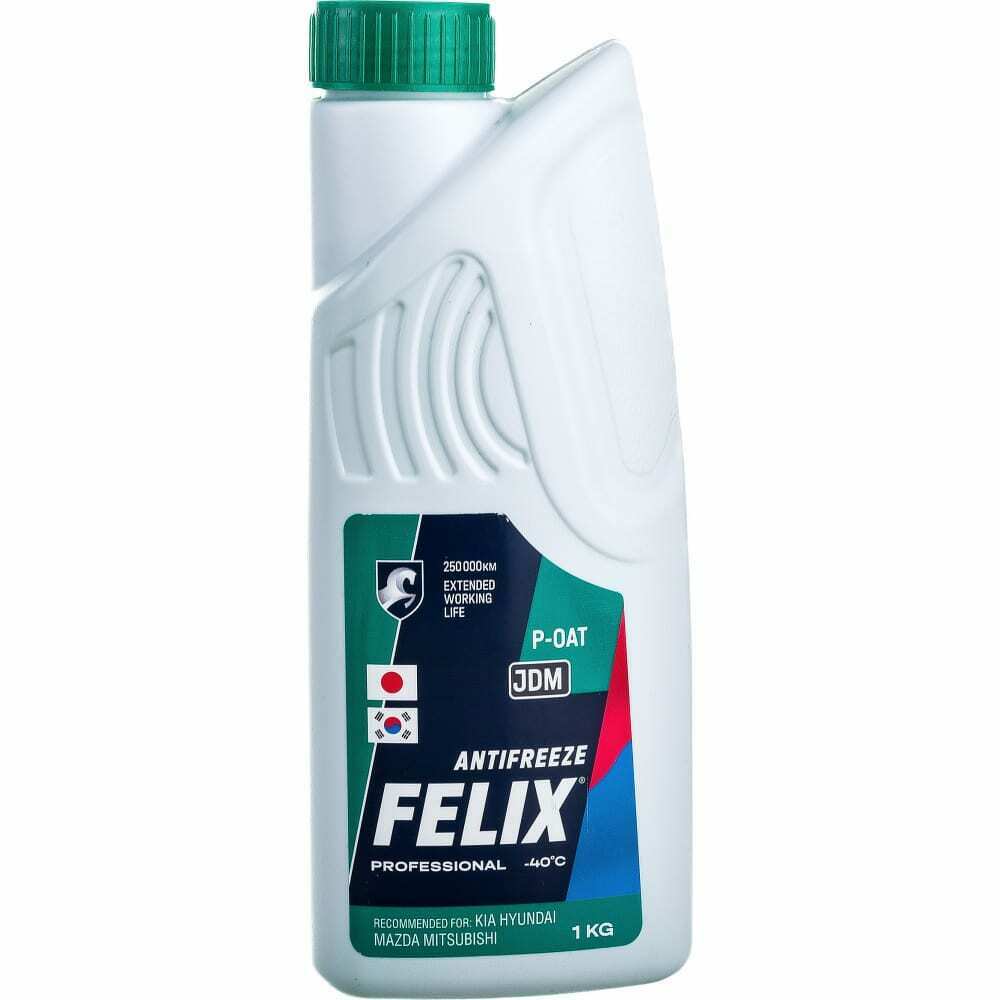 Антифриз зеленый 1kg (870 мл) (готовый) felix jdm  до -40 с p-oat astm d 3306 FELIX, 430206330
