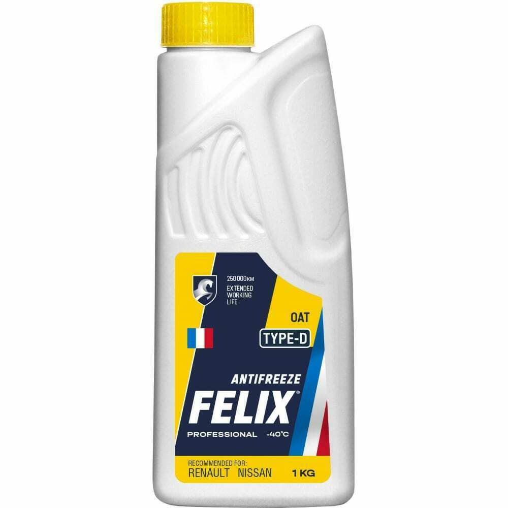 Антифриз желтый 1kg (870 мл) (готовый) FELIX, 430206332