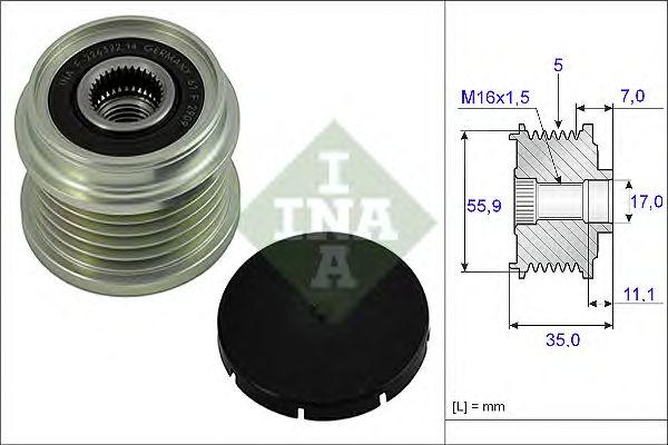 Шкив генератора INA, 535000810