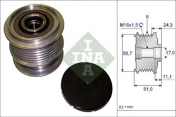 Шкив генератора INA, 535020010