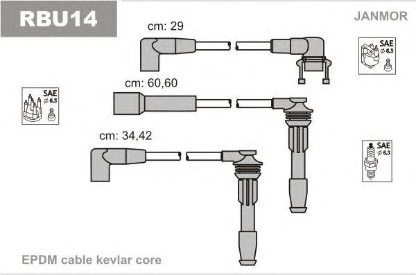 Комплект проводов зажигания JANMOR, RBU14