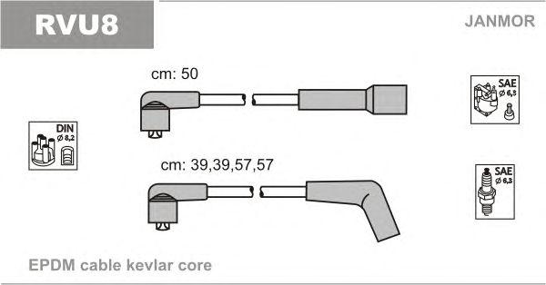 Комплект проводов зажигания JANMOR, RVU8