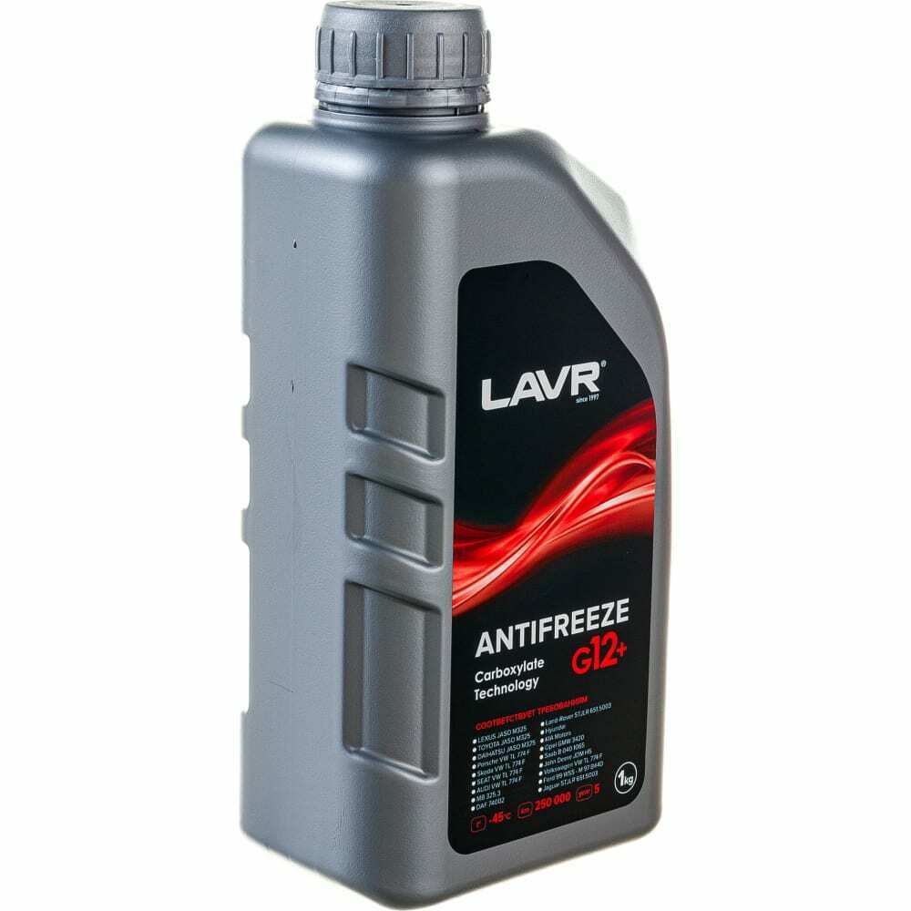 Охлаждающая жидкость Antifreeze G12+ -45°С, 1 КГ LAVR, LN1709