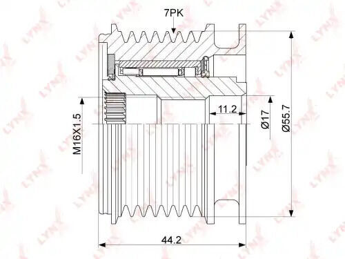 Муфта свободного хода генератора MERCEDES-BENZ C180K-230K(W203) 02>  E200K(W211) 06>  Sprinter 1.8-3.0D 06> LINX, PA1038