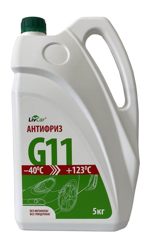 Антифриз LIVCAR G11 -40 зеленый (5л) LIVCAR, 1005LCA005G