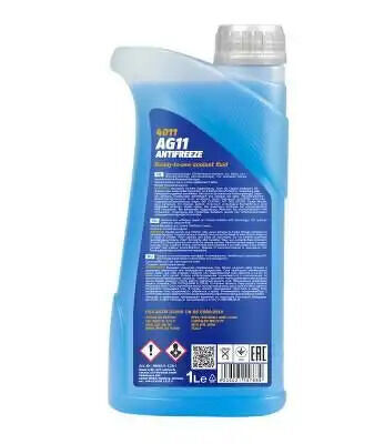 Антифриз Antifreeze AG11 -40 blue прозрачная кан.1л(1.08кг) MANNOL, MN40111