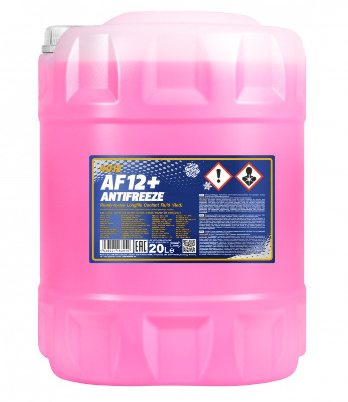 Антифриз, MANNOL Antifreeze AG12 -40 красный 20L MANNOL, MN401220