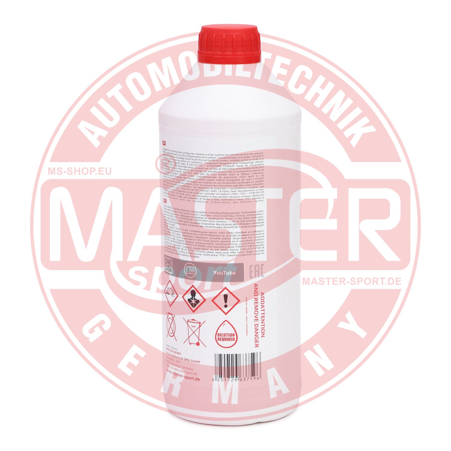 Антифриз красный, бутылка, 1.5л | MASTER-SPORT, 91300G122