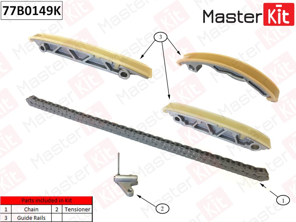 77B0149K КОМПЛЕКТ ЦЕПИ ГРМ  VAG CAMB,CGKB MASTERKIT, 77B0149K