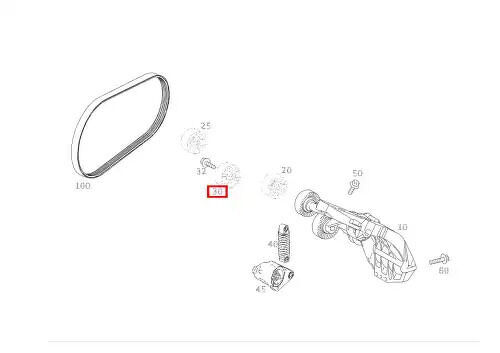 ШКИВ НАТЯЖИТЕЛЯ РЕМНЯ MERCEDES-BENZ, 2662001070