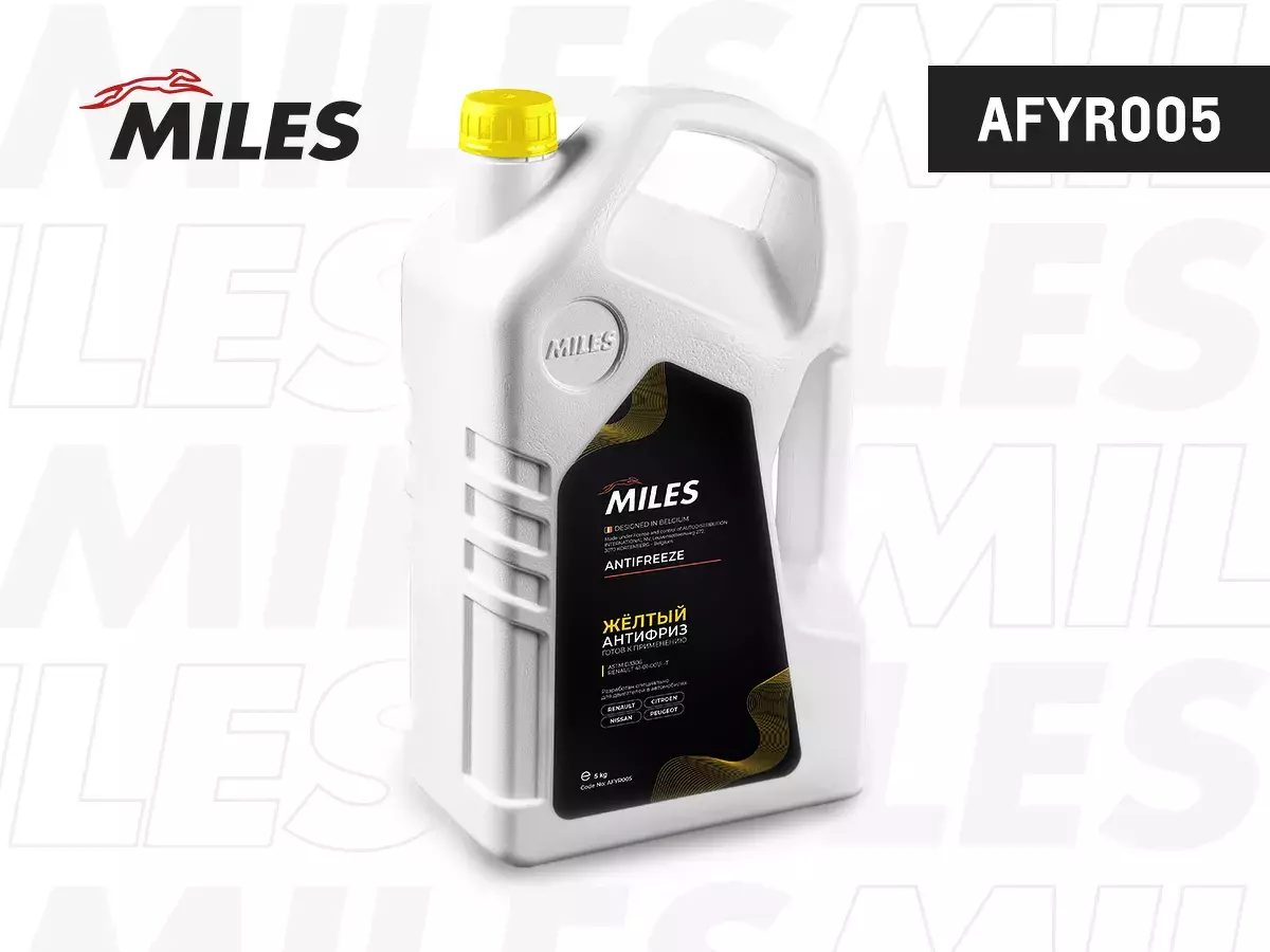 Антифриз готовый G12G12+ (жёлтый) 5кг., Антифриз готовый G12 G12 (ж лтый) 5кг MILES, AFYR005