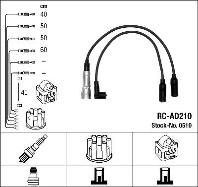 Комплект проводов NGK, RCAD210