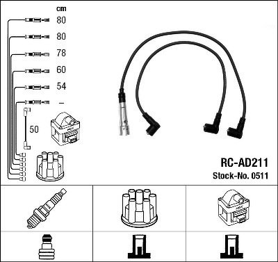 Комплект проводов NGK, RCAD211