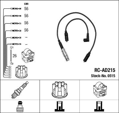 Комплект проводов NGK, RCAD215