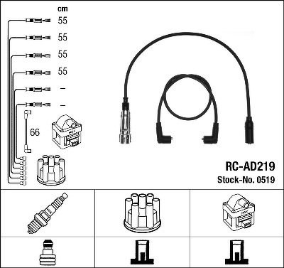 Комплект проводов NGK, RCAD219