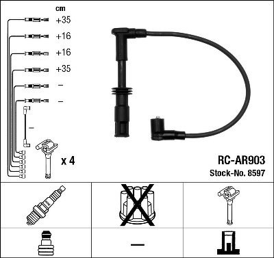 Комплект проводов NGK, RCAR903