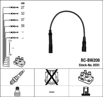 Комплект проводов NGK, RCBW208