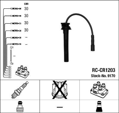 Комплект высоковольтных проводов NGK, RCCR1203