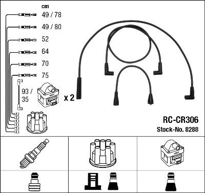 Провода высоковольтные NGK, RCCR306
