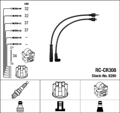 Провода высоковольтные NGK, RCCR308