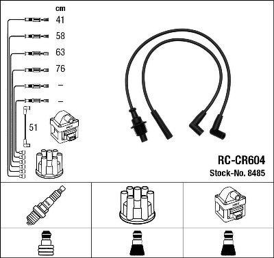 Комплект проводов NGK, RCCR604