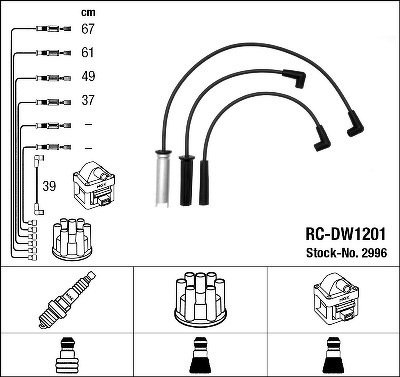 Комплект проводов NGK, RCDW1201