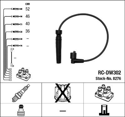 Комплект проводов NGK, RCDW302