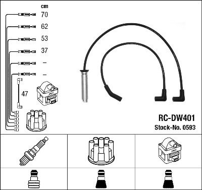 Комплект проводов NGK, RCDW401