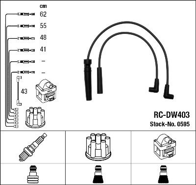 Комплект проводов NGK, RCDW403
