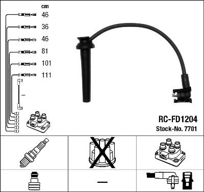 Комплект проводов NGK, RCFD1204