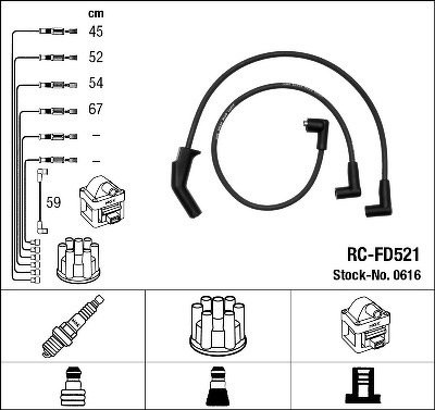 Комплект проводов NGK, RCFD521
