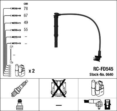 Комплект проводов NGK, RCFD545